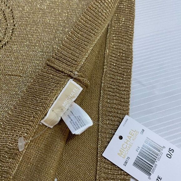 NWT Michael Kors Tan/Light Brown Logo Patterned Infinity Scarf NEW - Picture 3 of 6